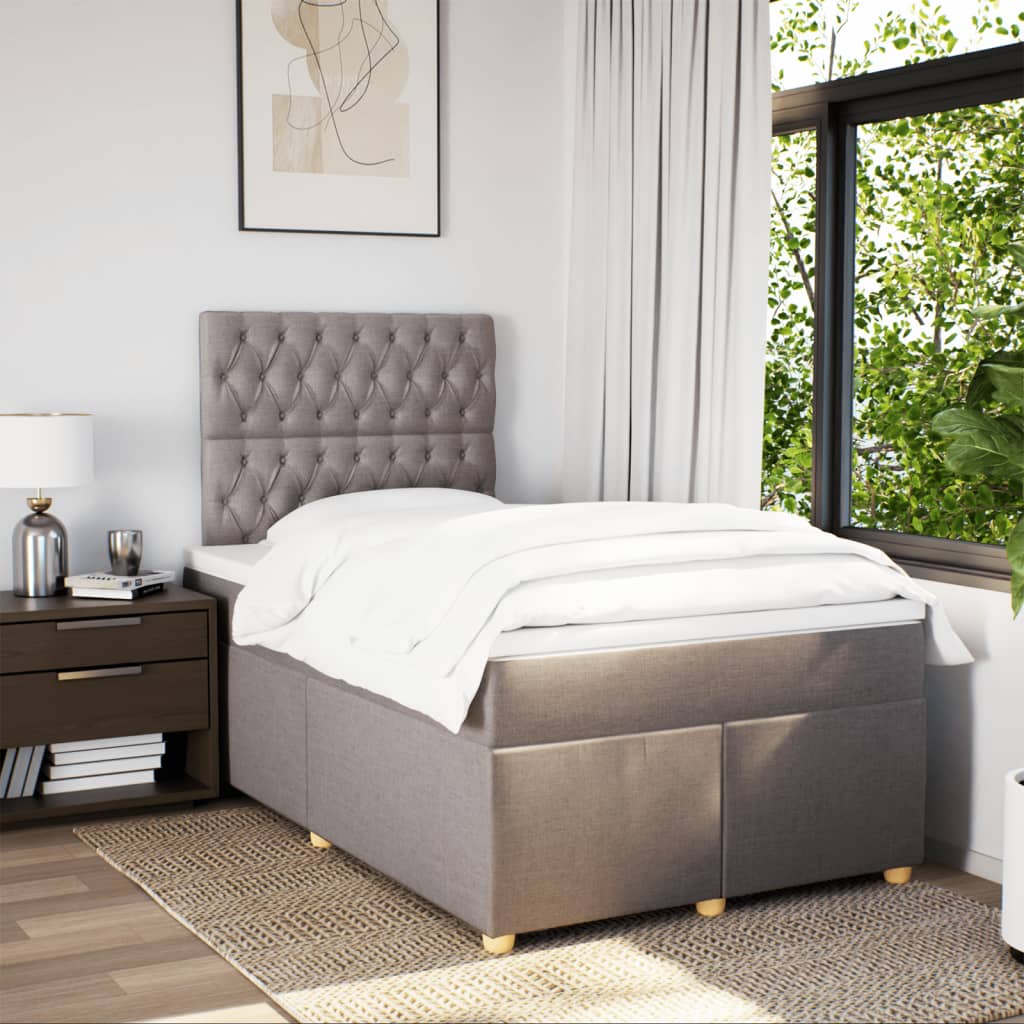 Giroletto a Molle con Materasso Tortora 120x200 cm in Tessuto | homemem39