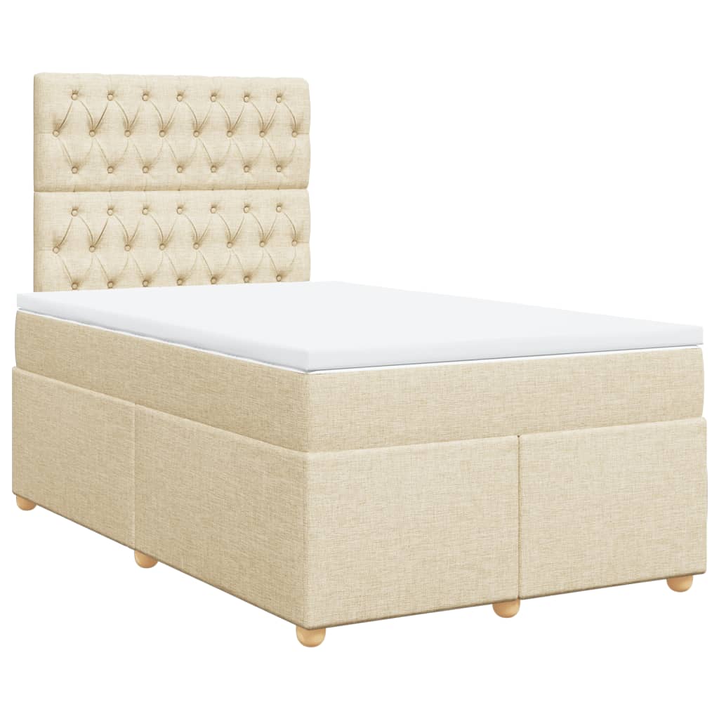 Giroletto a Molle con Materasso Crema 120x200 cm in Tessuto