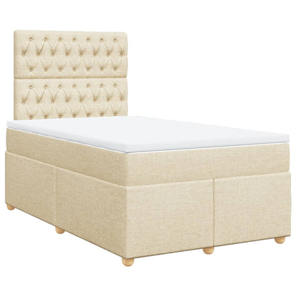Giroletto a Molle con Materasso Crema 120x200 cm in Tessuto