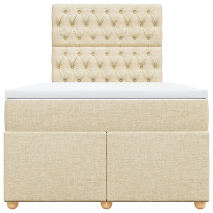 Giroletto a Molle con Materasso Crema 120x200 cm in Tessuto - homemem39