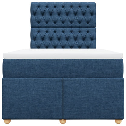 Giroletto a Molle con Materasso Blu 120x200 cm in Tessuto