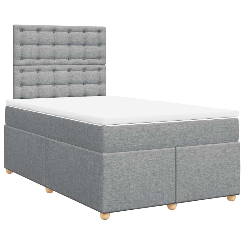 Giroletto a Molle con Materasso Grigio Chiaro 120x200cm Tessuto