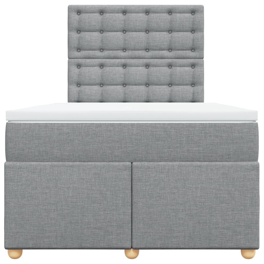 Giroletto a Molle con Materasso Grigio Chiaro 120x200cm Tessuto