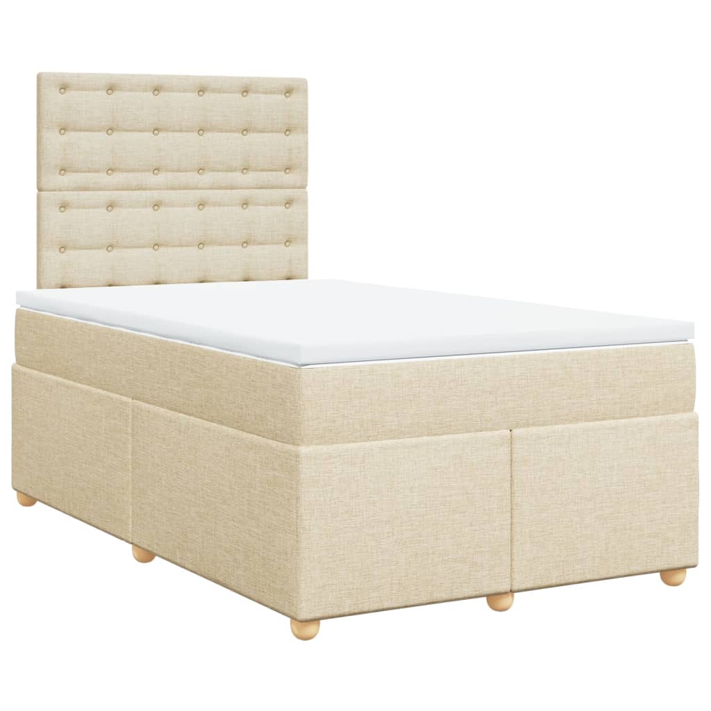 Giroletto a Molle con Materasso Crema 120x200 cm in Tessuto
