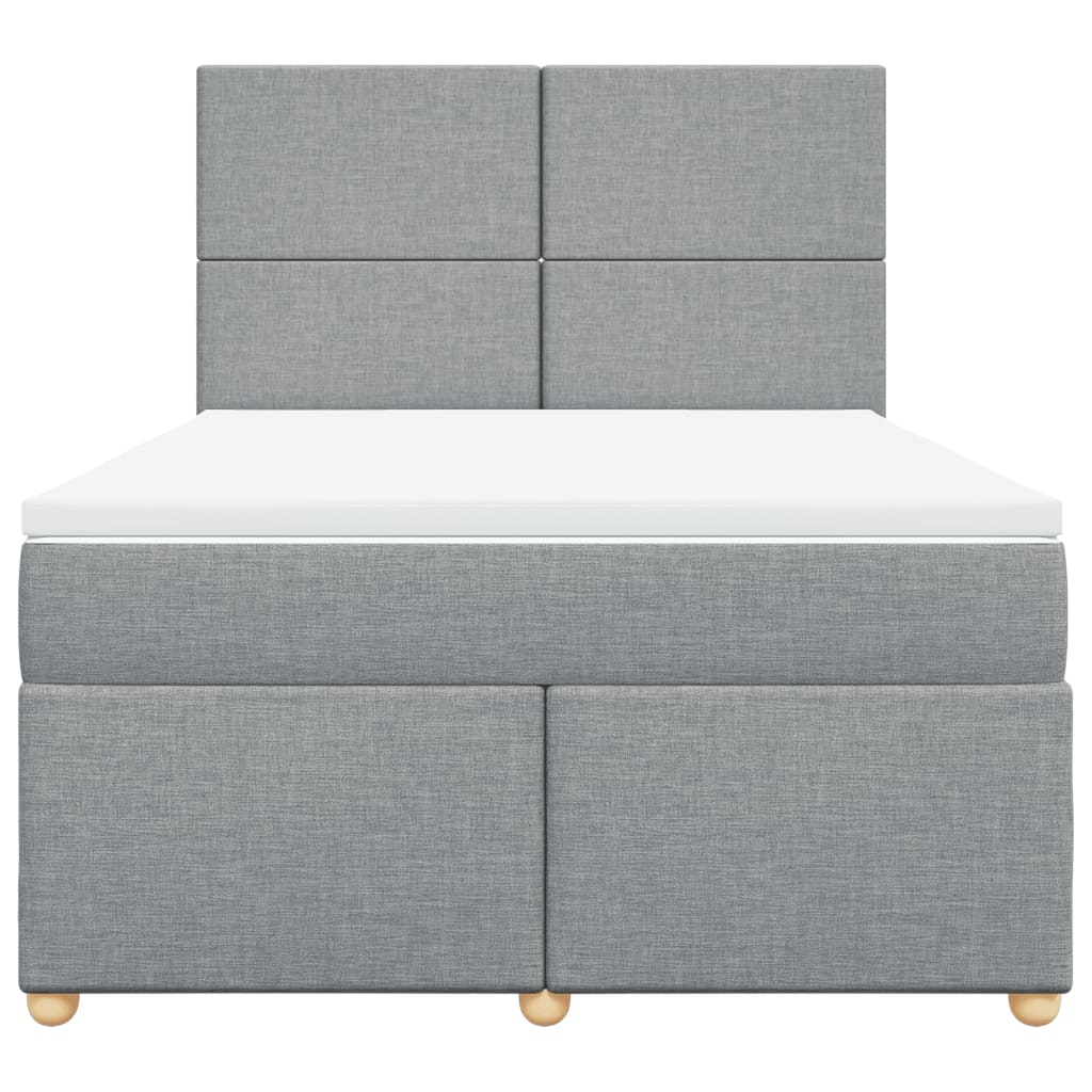 Giroletto a Molle con Materasso Grigio Chiaro 140x190cm Tessuto