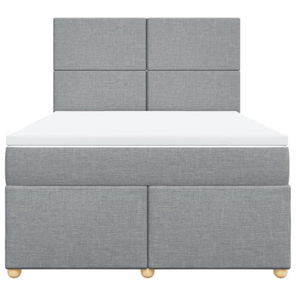 Giroletto a Molle con Materasso Grigio Chiaro 140x190cm Tessuto