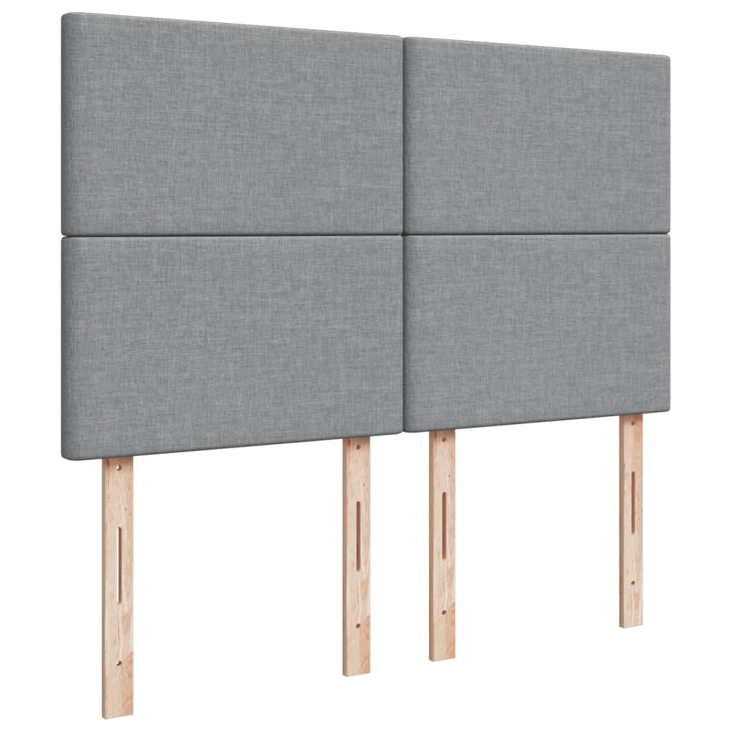 Giroletto a Molle con Materasso Grigio Chiaro 140x190cm Tessuto