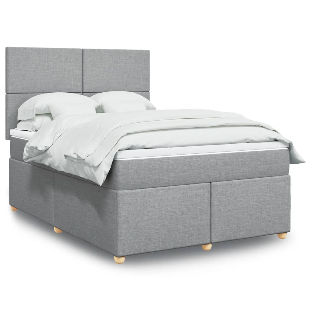 Giroletto a Molle con Materasso Grigio Chiaro 140x190cm Tessuto