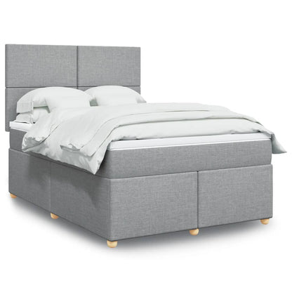 Giroletto a Molle con Materasso Grigio Chiaro 140x190cm Tessuto
