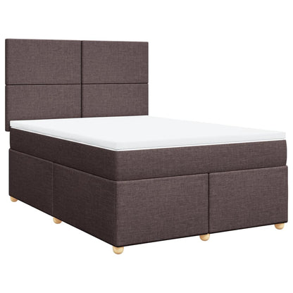 Giroletto a Molle con Materasso Marrone Scuro 140x190cm Tessuto