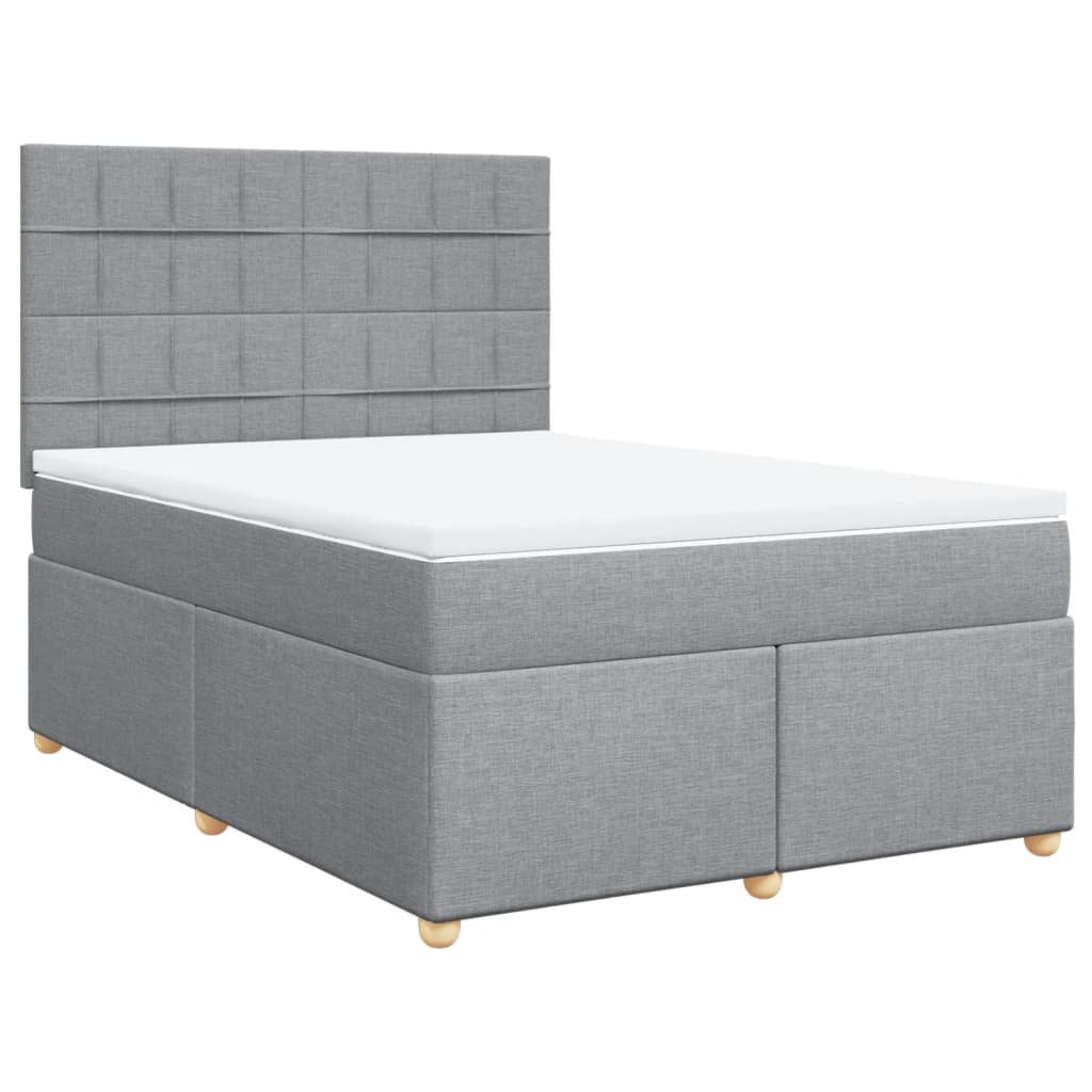 Giroletto a Molle con Materasso Grigio Chiaro 140x190cm Tessuto | homemem39