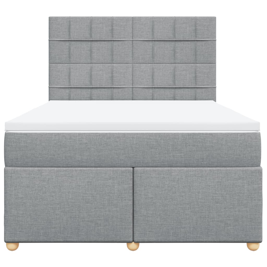 Giroletto a Molle con Materasso Grigio Chiaro 140x190cm Tessuto | homemem39