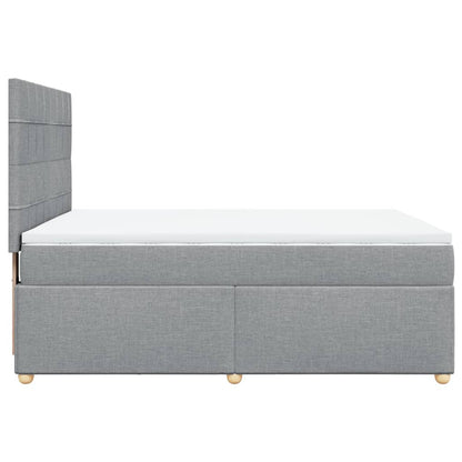 Giroletto a Molle con Materasso Grigio Chiaro 140x190cm Tessuto | homemem39