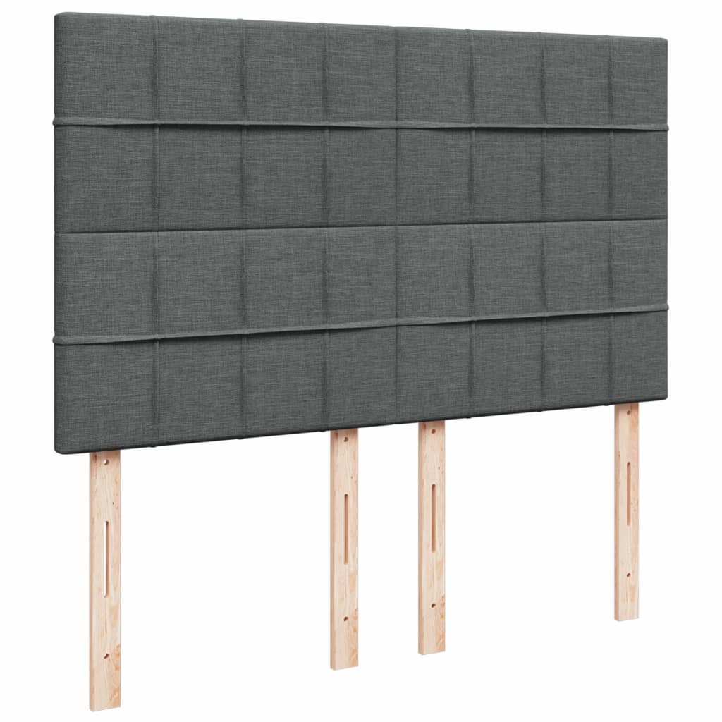 Giroletto a Molle con Materasso Grigio Scuro 140x190 cm Tessuto