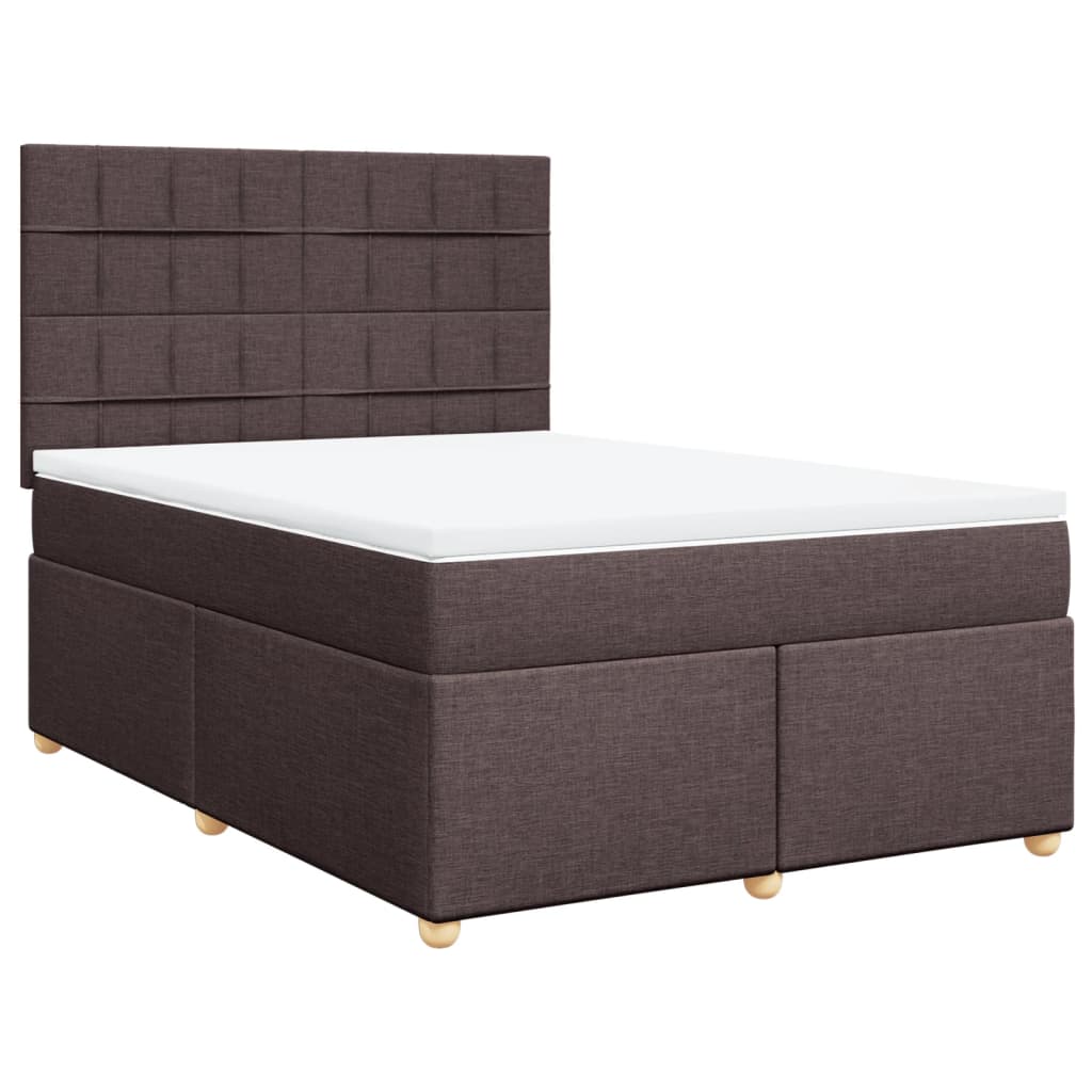 Giroletto a Molle con Materasso Marrone Scuro 140x190cm Tessuto | homemem39