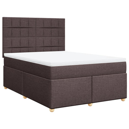 Giroletto a Molle con Materasso Marrone Scuro 140x190cm Tessuto | homemem39