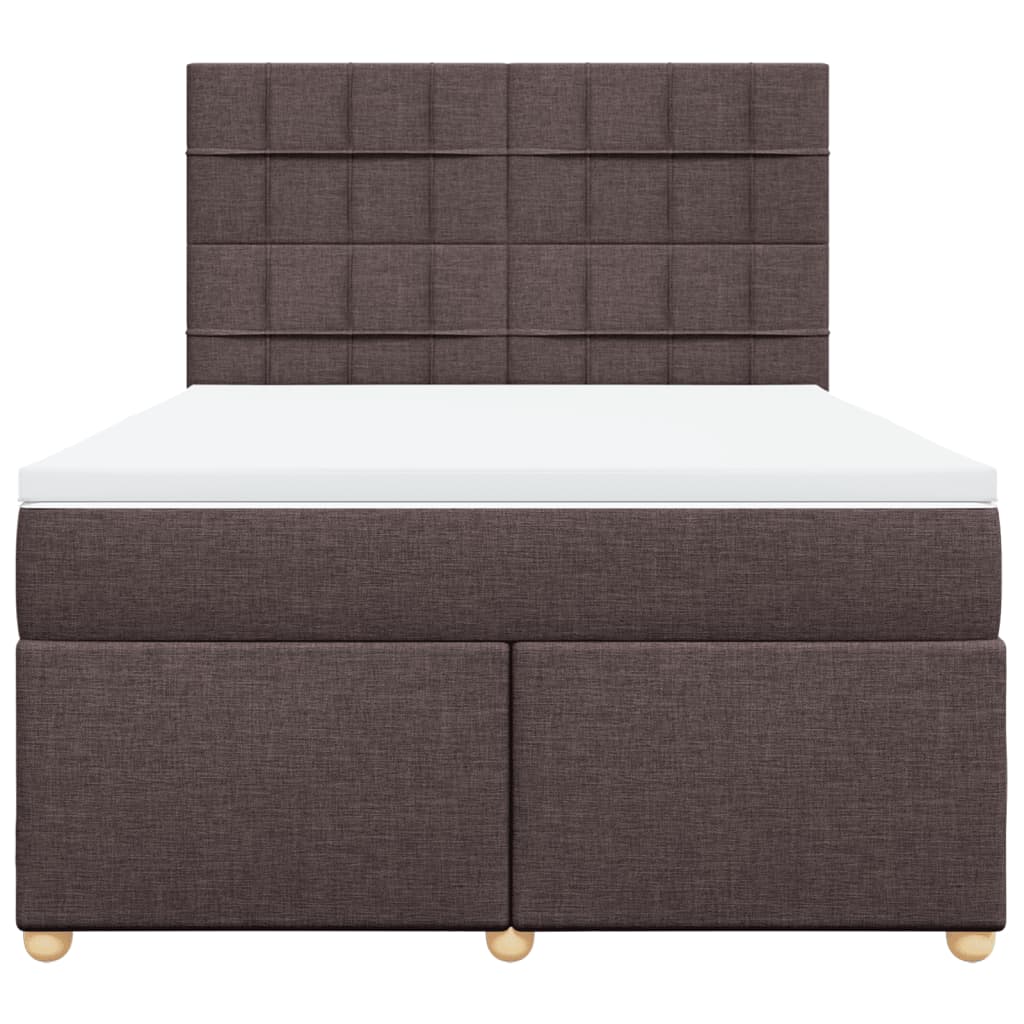 Giroletto a Molle con Materasso Marrone Scuro 140x190cm Tessuto | homemem39