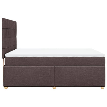 Giroletto a Molle con Materasso Marrone Scuro 140x190cm Tessuto | homemem39