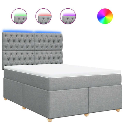 Giroletto a Molle con Materasso Grigio Chiaro 140x190cm Tessuto | homemem39