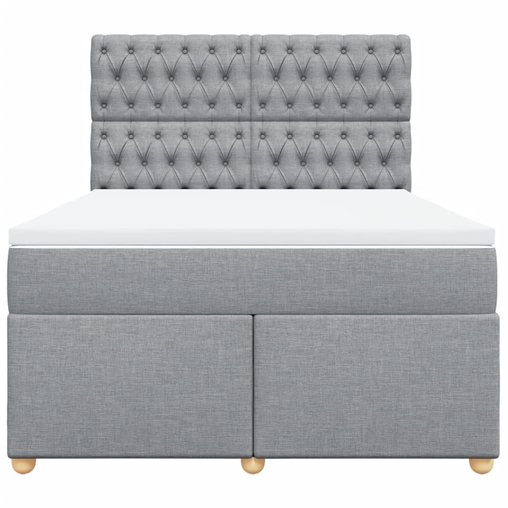 Giroletto a Molle con Materasso Grigio Chiaro 140x190cm Tessuto