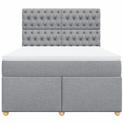 Giroletto a Molle con Materasso Grigio Chiaro 140x190cm Tessuto