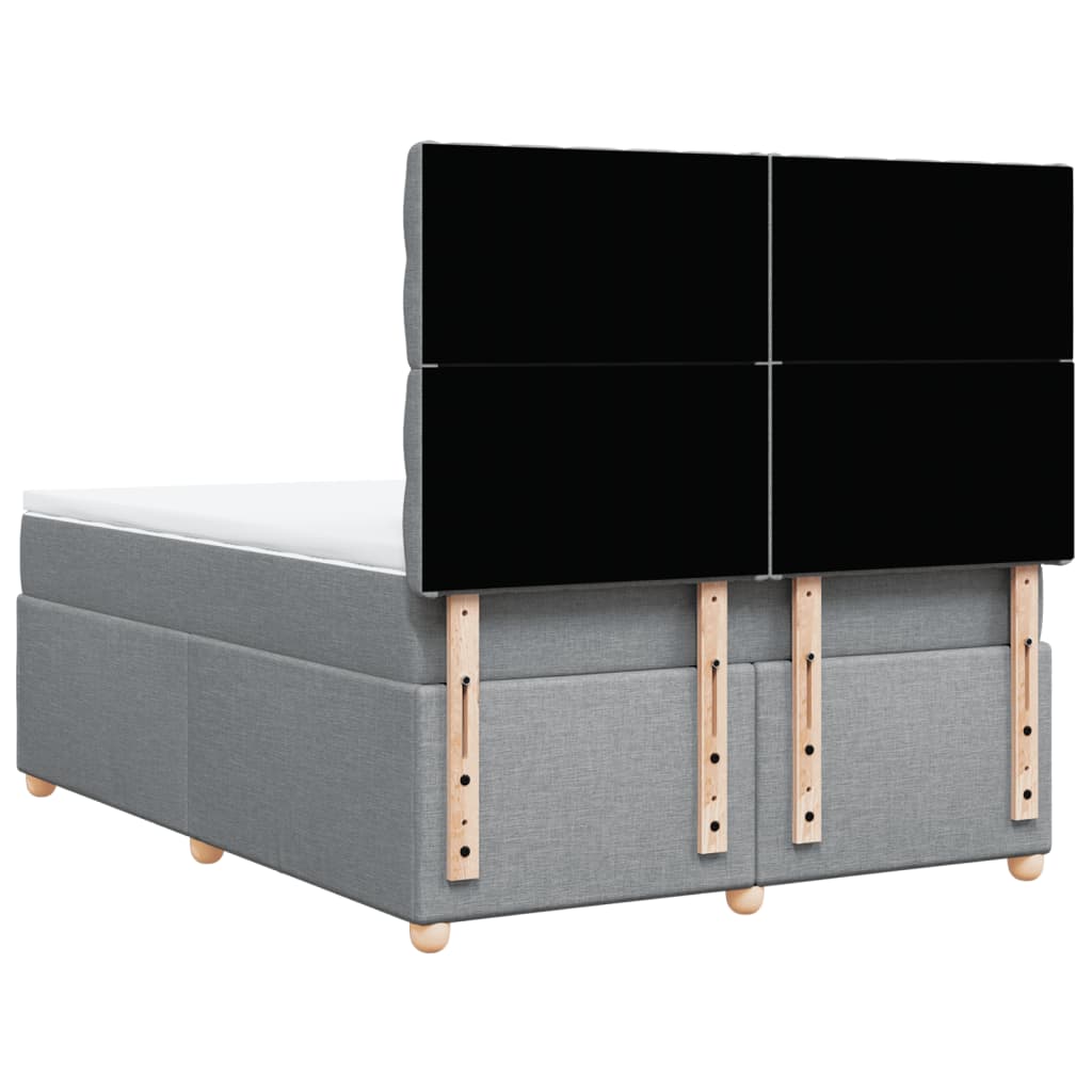 Giroletto a Molle con Materasso Grigio Chiaro 140x190cm Tessuto | homemem39