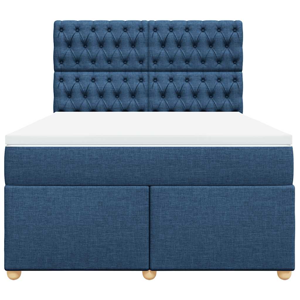 Giroletto a Molle con Materasso Blu 140x190 cm in Tessuto