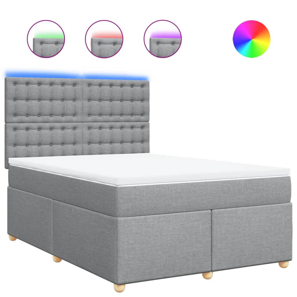 Giroletto a Molle con Materasso Grigio Chiaro 140x190cm Tessuto