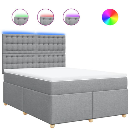 Giroletto a Molle con Materasso Grigio Chiaro 140x190cm Tessuto