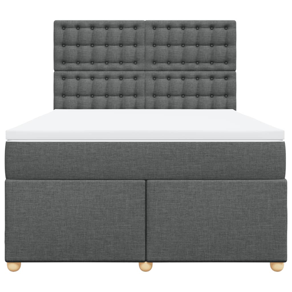 Giroletto a Molle con Materasso Grigio Scuro 140x190 cm Tessuto