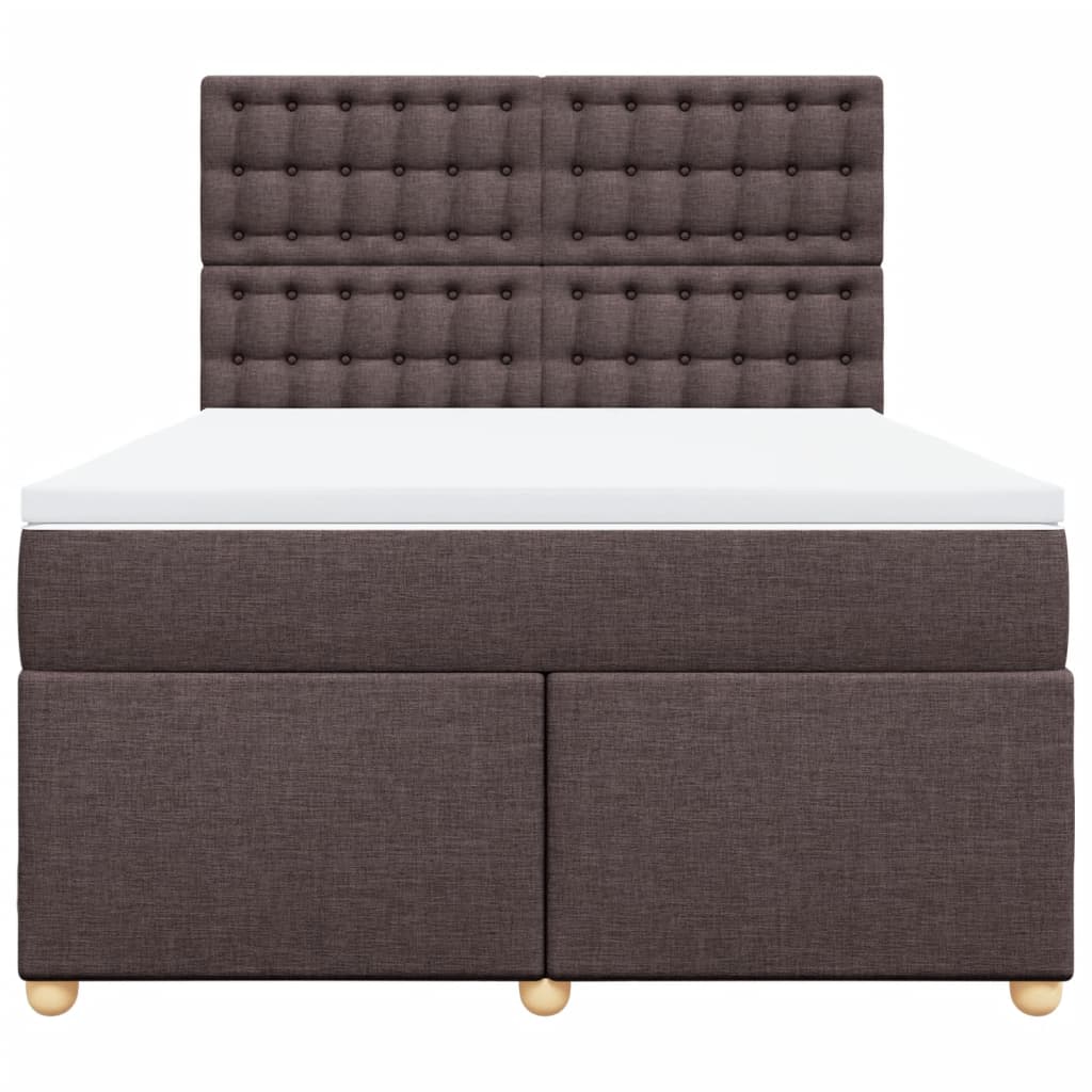 Giroletto a Molle con Materasso Marrone Scuro 140x190cm Tessuto | homemem39