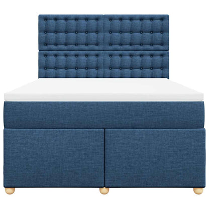Giroletto a Molle con Materasso Blu 140x190 cm in Tessuto