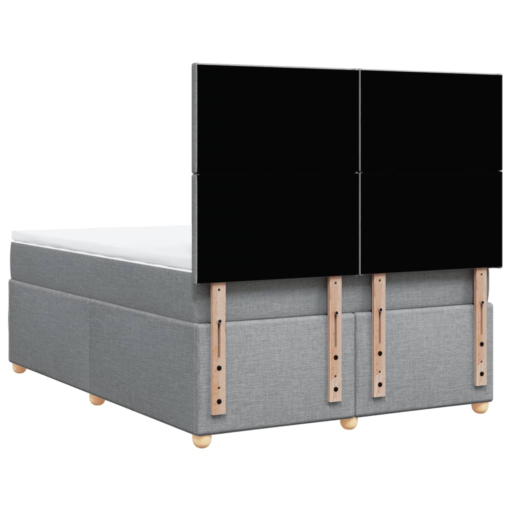 Giroletto a Molle con Materasso Grigio Chiaro 140x200cm Tessuto