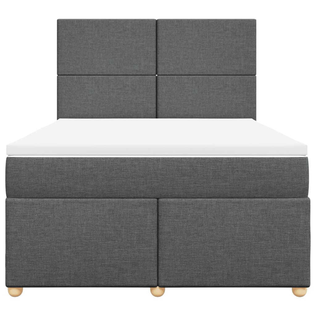 Giroletto a Molle con Materasso Grigio Scuro 140x200cm Tessuto