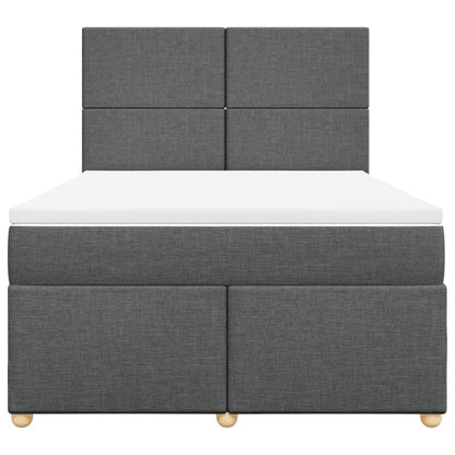 Giroletto a Molle con Materasso Grigio Scuro 140x200cm Tessuto