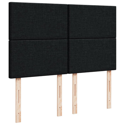 Giroletto a Molle con Materasso Nero 140x200 cm in Tessuto