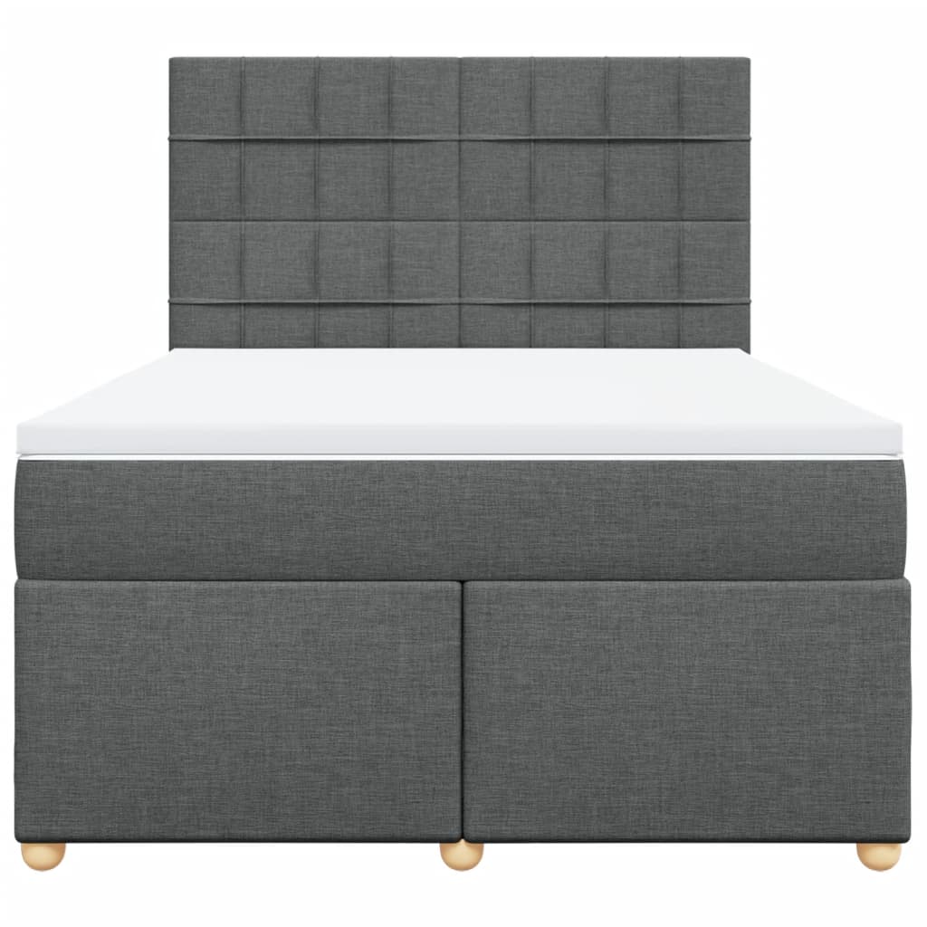 Giroletto a Molle con Materasso Grigio Scuro 140x200cm Tessuto
