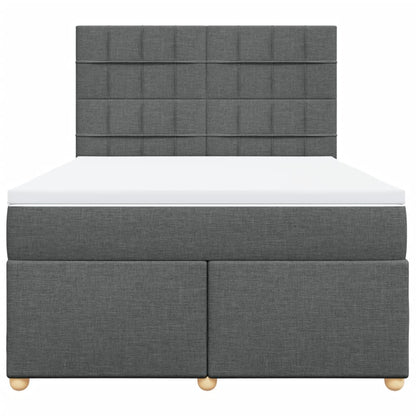 Giroletto a Molle con Materasso Grigio Scuro 140x200cm Tessuto
