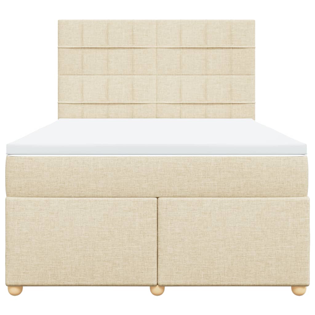 Giroletto a Molle con Materasso Crema 140x200 cm in Tessuto