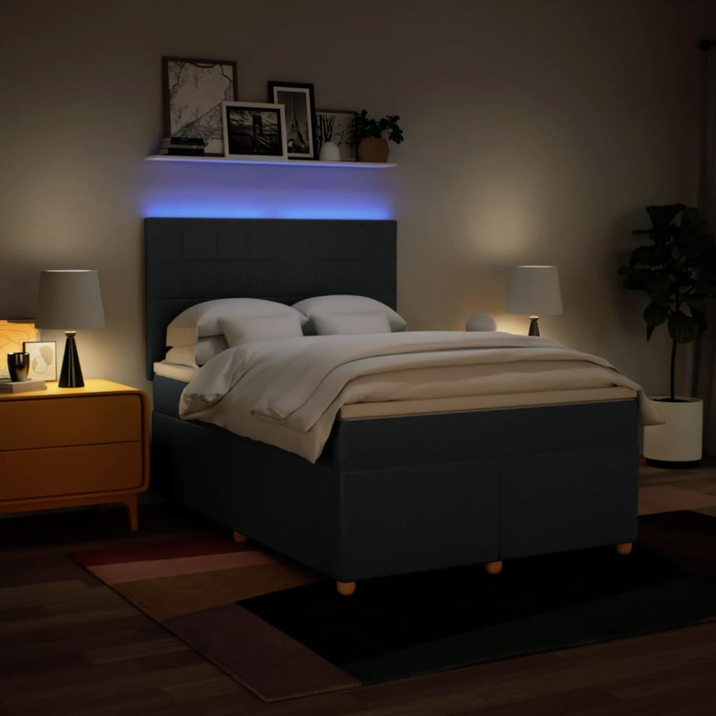 Giroletto a Molle con Materasso Blu 140x200 cm in Tessuto - homemem39