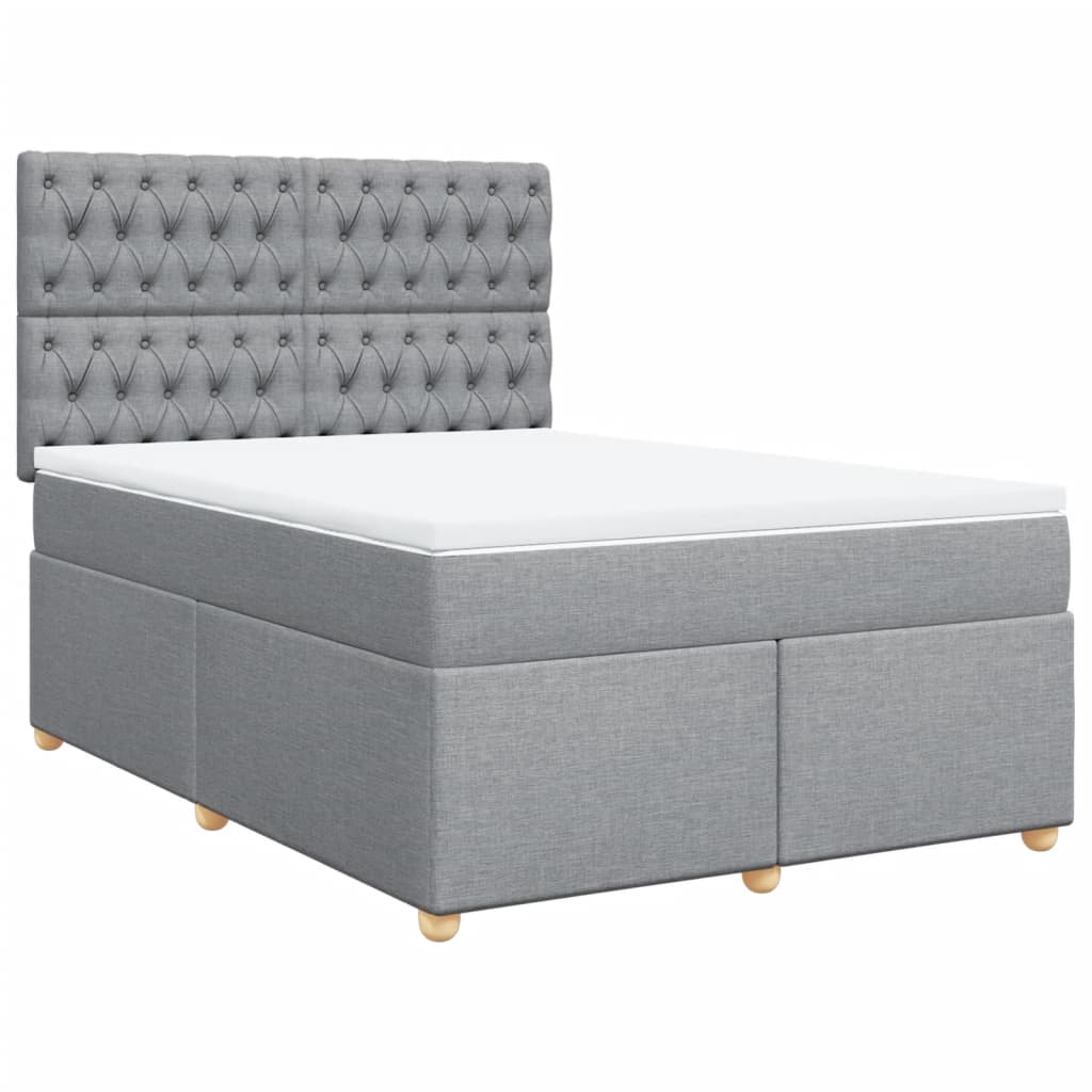 Giroletto a Molle con Materasso Grigio Chiaro 140x200cm Tessuto