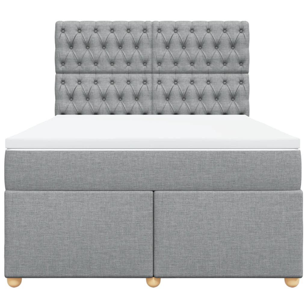 Giroletto a Molle con Materasso Grigio Chiaro 140x200cm Tessuto