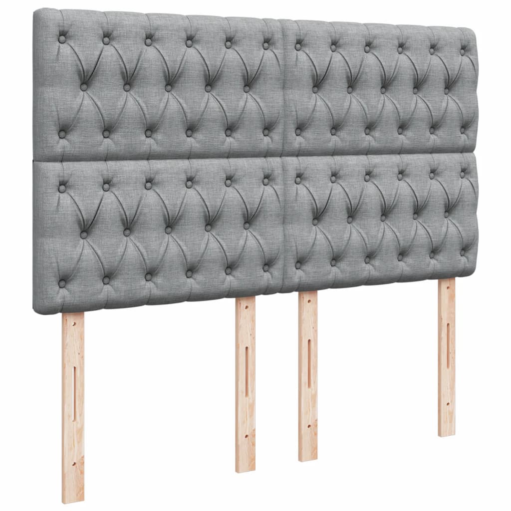 Giroletto a Molle con Materasso Grigio Chiaro 140x200cm Tessuto