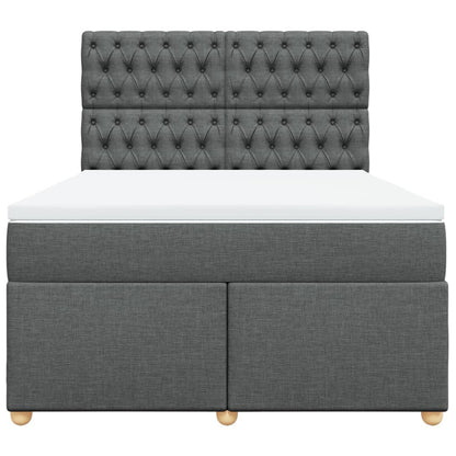 Giroletto a Molle con Materasso Grigio Scuro 140x200cm Tessuto