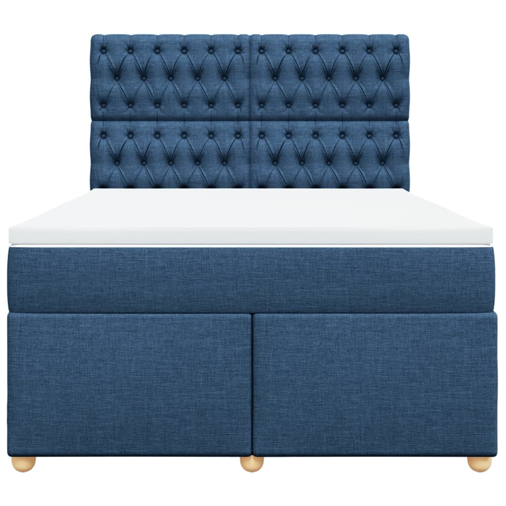 Giroletto a Molle con Materasso Blu 140x200 cm in Tessuto