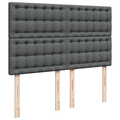 Giroletto a Molle con Materasso Grigio Scuro 140x200cm Tessuto