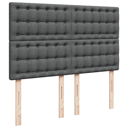 Giroletto a Molle con Materasso Grigio Scuro 140x200cm Tessuto