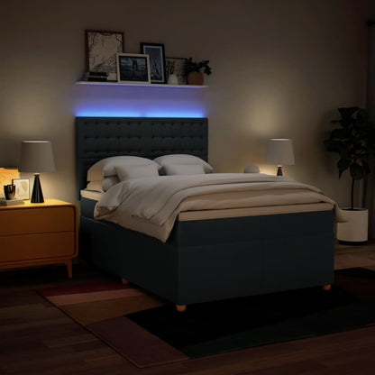 Giroletto a Molle con Materasso Blu 140x200 cm in Tessuto