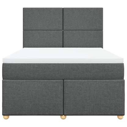 Giroletto a Molle con Materasso Grigio Scuro 160x200 cm Tessuto