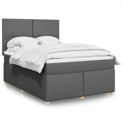 Giroletto a Molle con Materasso Grigio Scuro 160x200 cm Tessuto